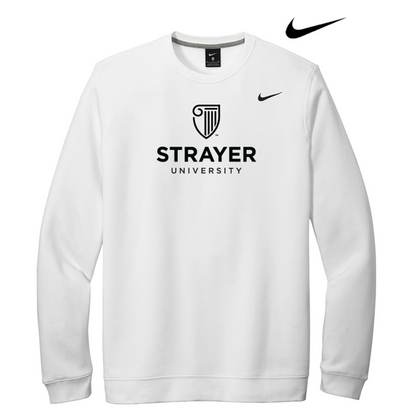 NEW STRAYER Nike Club Fleece Crew- White