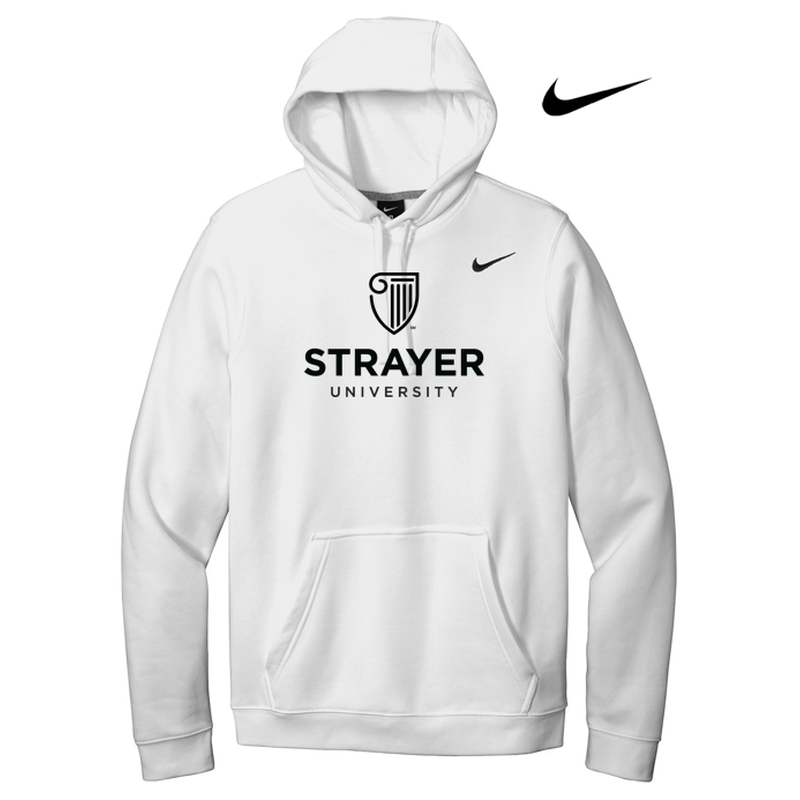 NEW STRAYER Nike Club Fleece Pullover Hoodie - WHITE