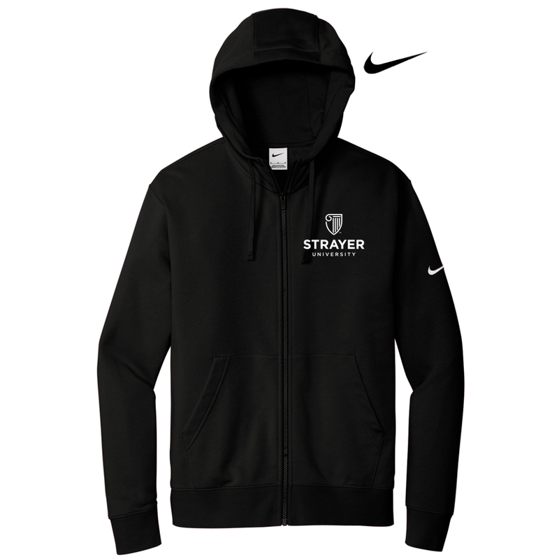 NEW STRAYER Nike Club Fleece Sleeve Swoosh Full-Zip Hoodie - BLACK ...