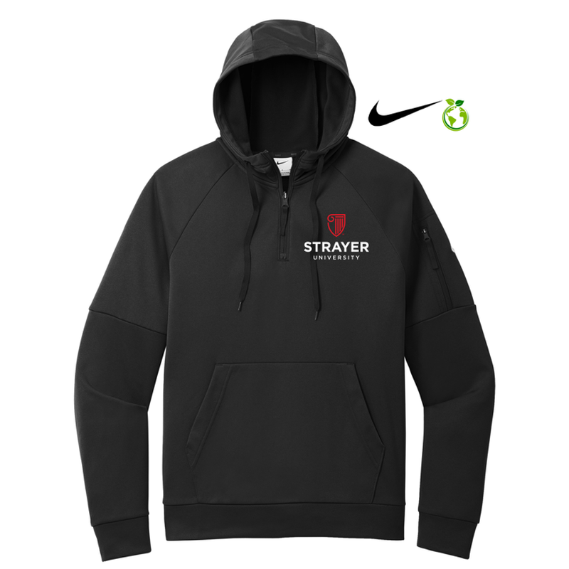 STRAYER Nike Therma-FIT Pocket 1/4-Zip Fleece Hoodie - BLACK