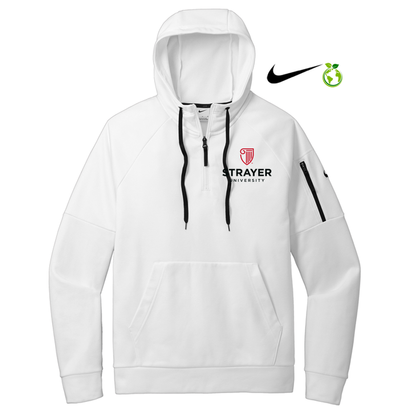 STRAYER Nike Therma-FIT Pocket 1/4-Zip Fleece Hoodie - WHITE