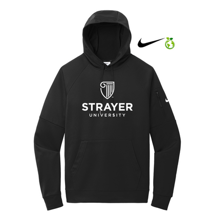 NEW STRAYER Nike Therma-FIT Pocket Pullover Fleece Hoodie - BLACK