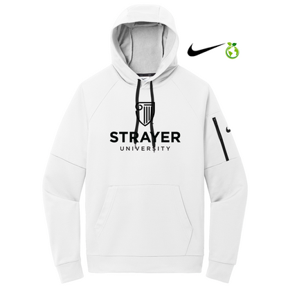 NEW STRAYER Nike Therma-FIT Pocket Pullover Fleece Hoodie - WHITE