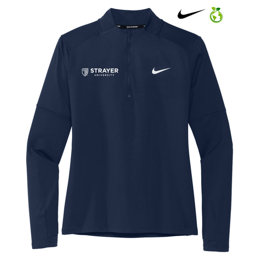 NEW STRAYER Nike Ladies Dri-FIT Element 1/2-Zip Top - NAVY