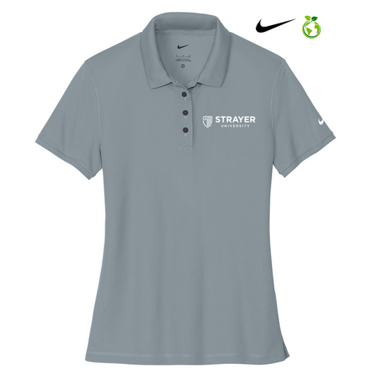 NEW STRAYER Nike Ladies Victory Solid Polo - Cool Grey