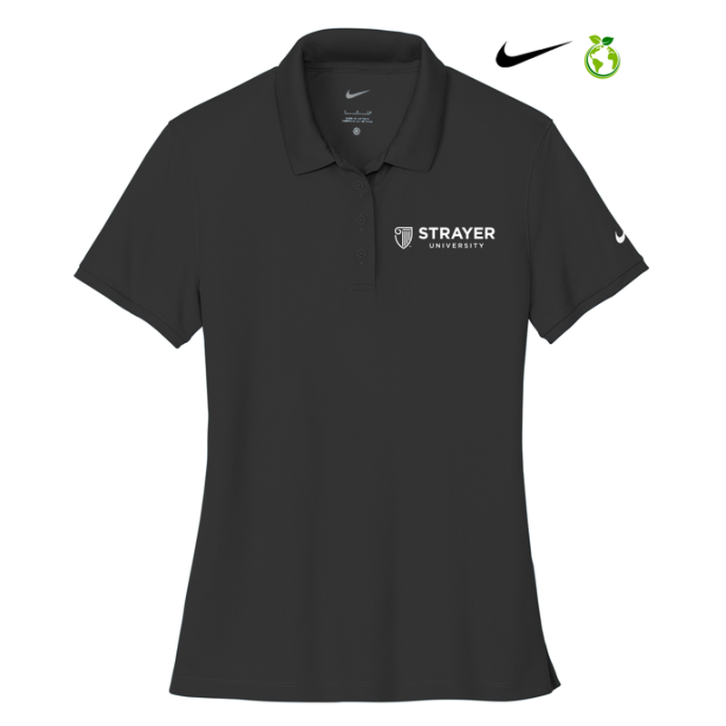 NEW STRAYER Nike Ladies Victory Solid Polo - Black