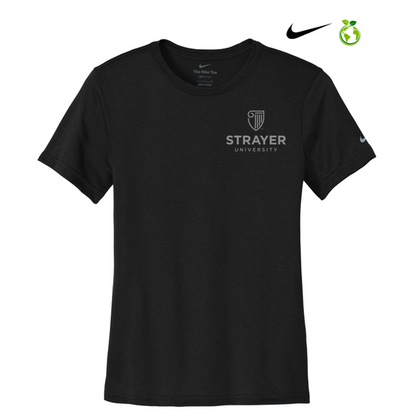 NEW STRAYER Nike Ladies Swoosh Sleeve rLegend Tee - BLACK