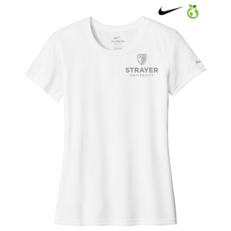 STRAYER Nike Ladies Swoosh Sleeve rLegend Tee - White