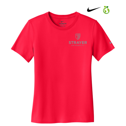 NEW STRAYER Nike Ladies Swoosh Sleeve rLegend Tee - University Red