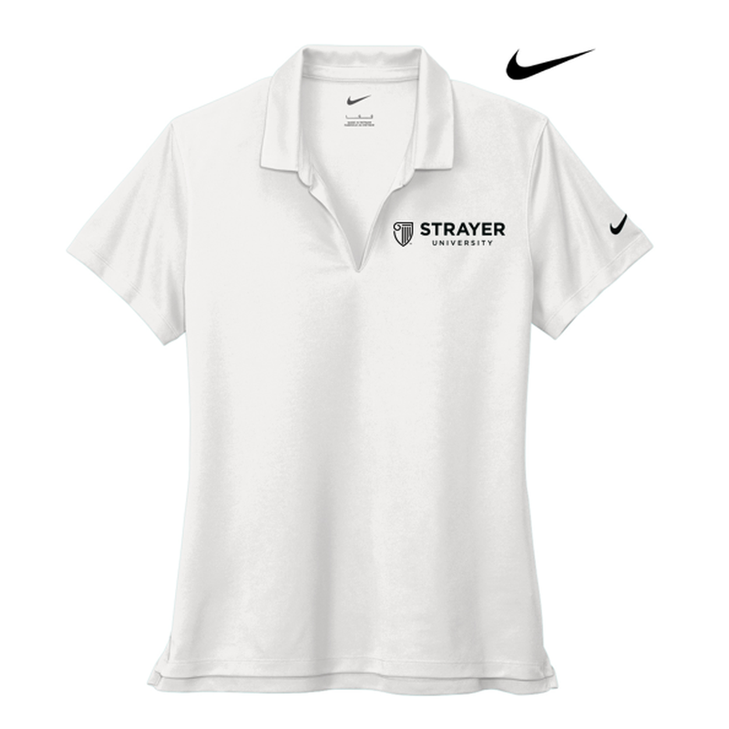 STRAYER Nike Ladies Dri-FIT Micro Pique 2.0 Polo - WHITE