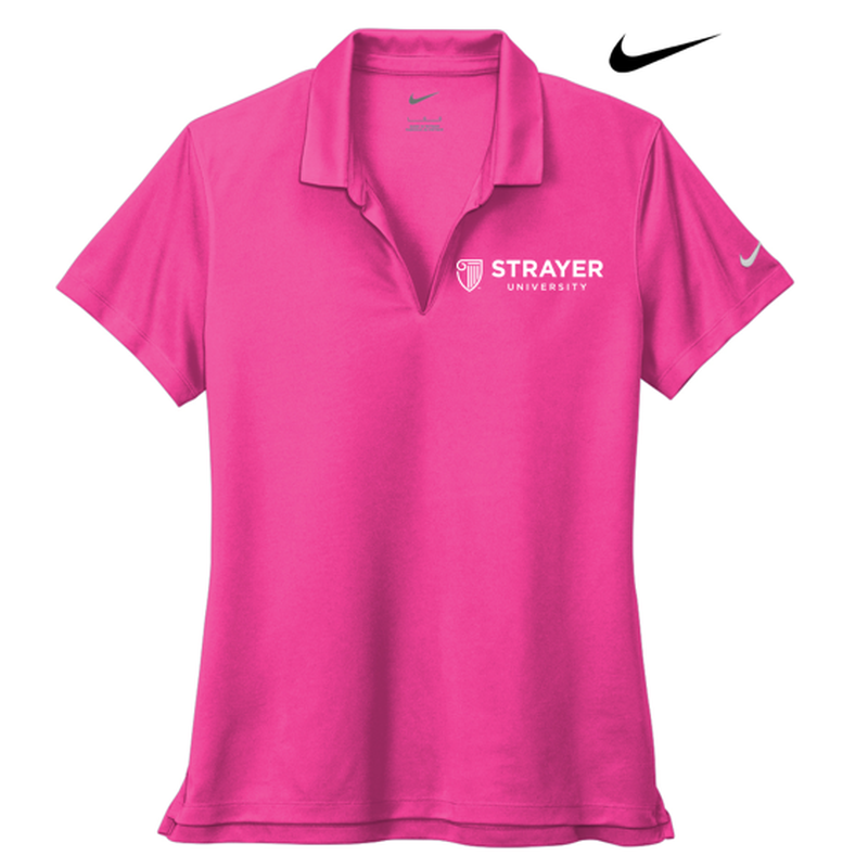 STRAYER Nike Ladies Dri-FIT Micro Pique 2.0 Polo - Vivid Pink
