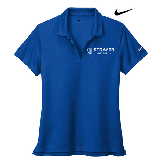 NEW STRAYER Nike Ladies Dri-FIT Micro Pique 2.0 Polo - Game Royal