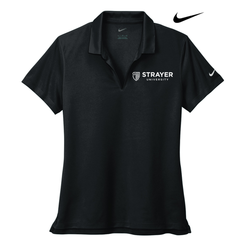 STRAYER Nike Ladies Dri-FIT Micro Pique 2.0 Polo - Black