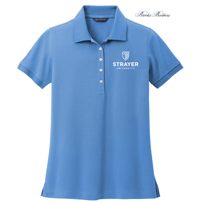 NEW STRAYER Brooks Brothers® Women’s Pima Cotton Pique Polo - Charter Blue