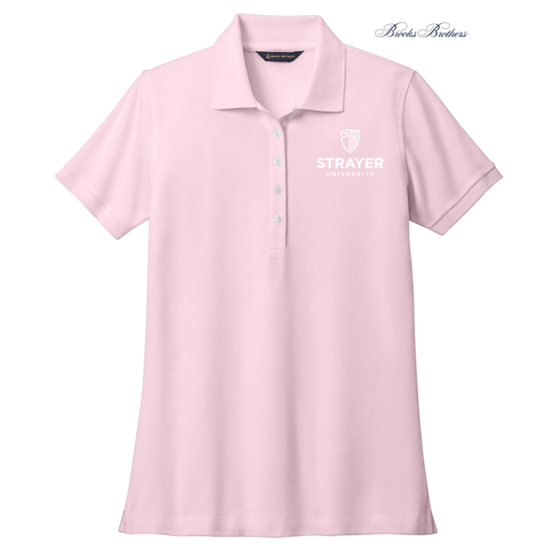 NEW STRAYER Brooks Brothers® Women’s Pima Cotton Pique Polo - Pearl Pink