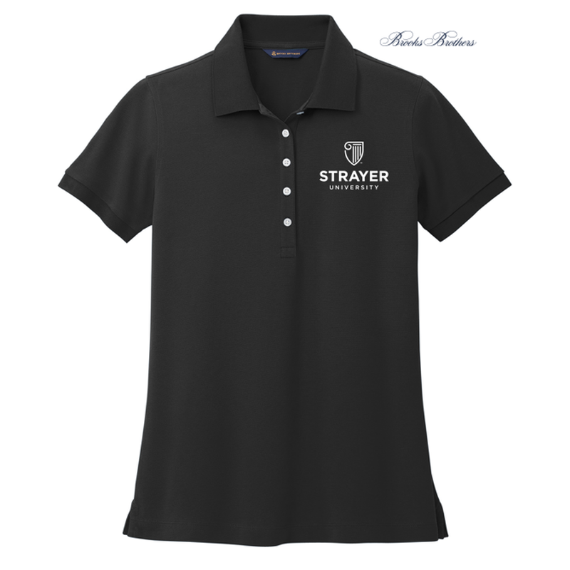 STRAYER Brooks Brothers® Women’s Pima Cotton Pique Polo - Deep Black