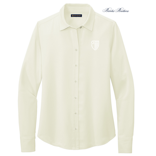 NEW STRAYER Brooks Brothers® Women’s Full-Button Satin Blouse - Off White
