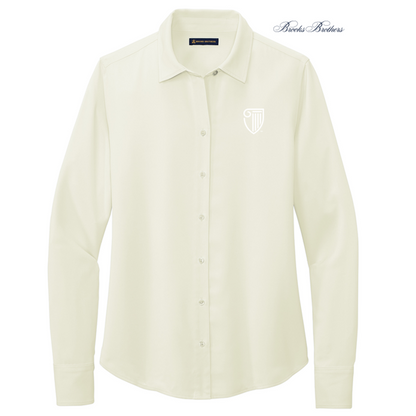 NEW STRAYER Brooks Brothers® Women’s Full-Button Satin Blouse - Off White