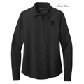 STRAYER Brooks Brothers® Women’s Full-Button Satin Blouse - Deep Black