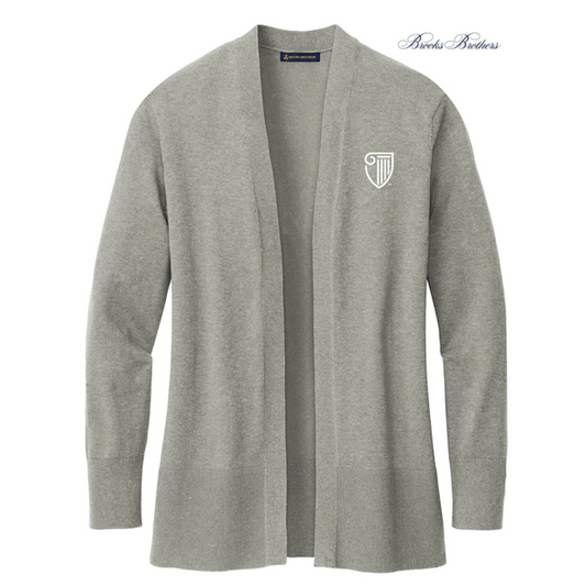 NEW STRAYER Brooks Brothers® Women’s Cotton Stretch Long Cardigan Sweater - Light Shadow Grey Heather