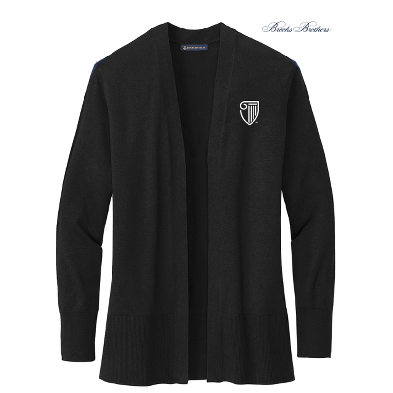 STRAYER Brooks Brothers® Women’s Cotton Stretch Long Cardigan Sweater - Deep Black