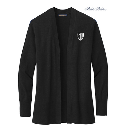 NEW STRAYER Brooks Brothers® Women’s Cotton Stretch Long Cardigan Sweater - Deep Black