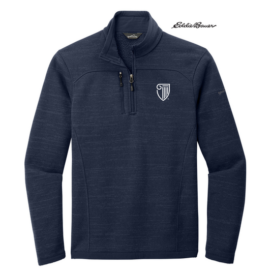 NEW STRAYER Eddie Bauer ® Sweater Fleece 1/4-Zip- River Blue Navy Heather