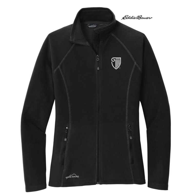 NEW STRAYER Eddie Bauer® Ladies Full-Zip Microfleece Jacket - BLACK