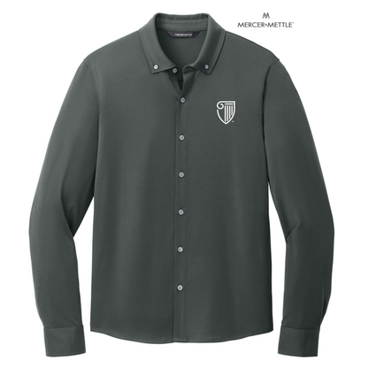 NEW STRAYER Mercer+Mettle™ Stretch Jersey Long Sleeve Shirt - Anchor Grey