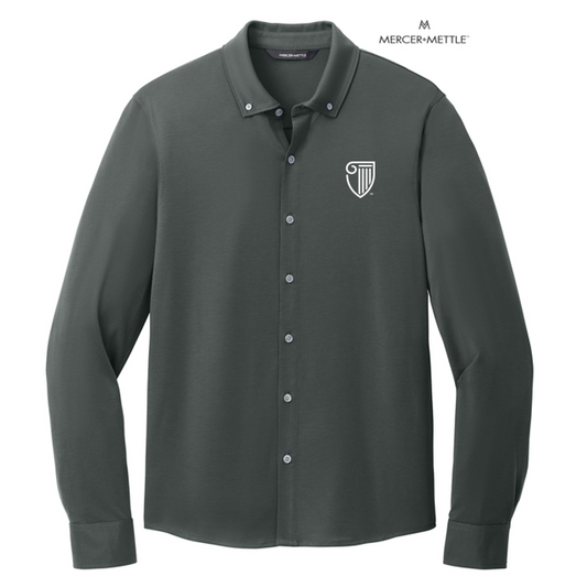 NEW STRAYER Mercer+Mettle™ Stretch Jersey Long Sleeve Shirt - Anchor Grey