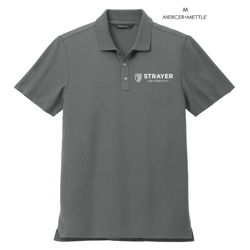 NEW STRAYER Mercer+Mettle™ Stretch Pique Polo - Storm Grey