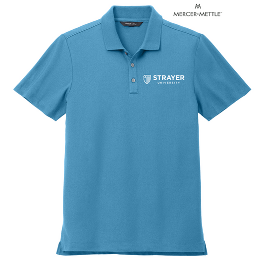 NEW STRAYER Mercer+Mettle™ Stretch Pique Polo - Parisian Blue