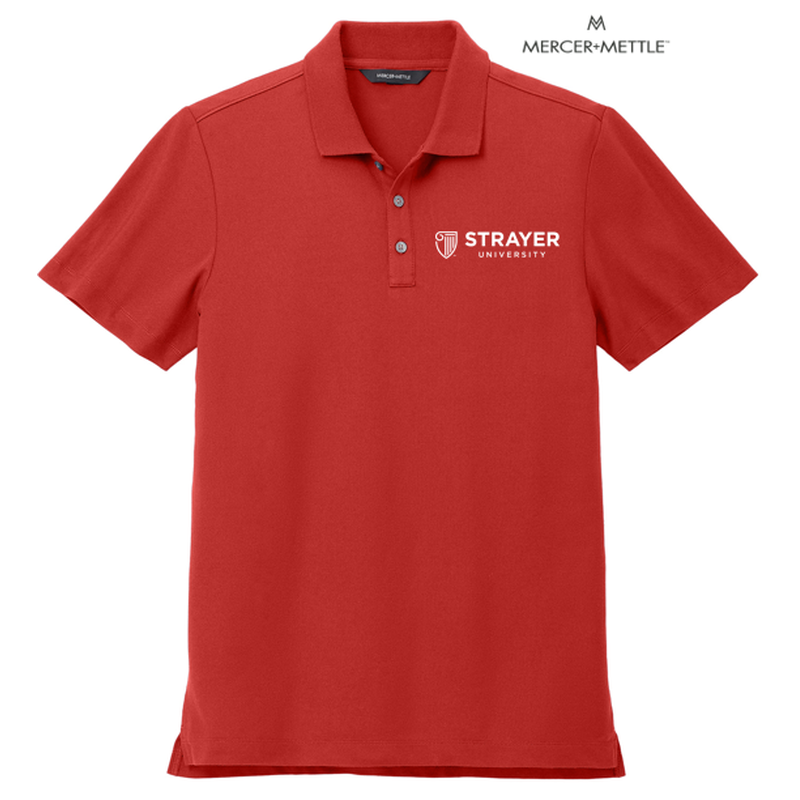 NEW STRAYER Mercer+Mettle™ Stretch Pique Polo - Apple Red