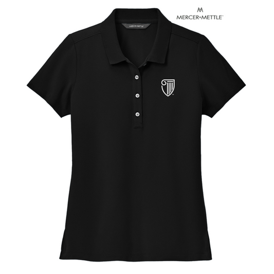 NEW STRAYER Mercer+Mettle™ Women’s Stretch Pique Polo - Deep Black