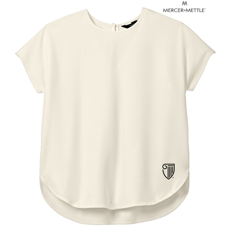 STRAYER Mercer+Mettle™ Women's Stretch Crepe Crew - Ivory Chiffon