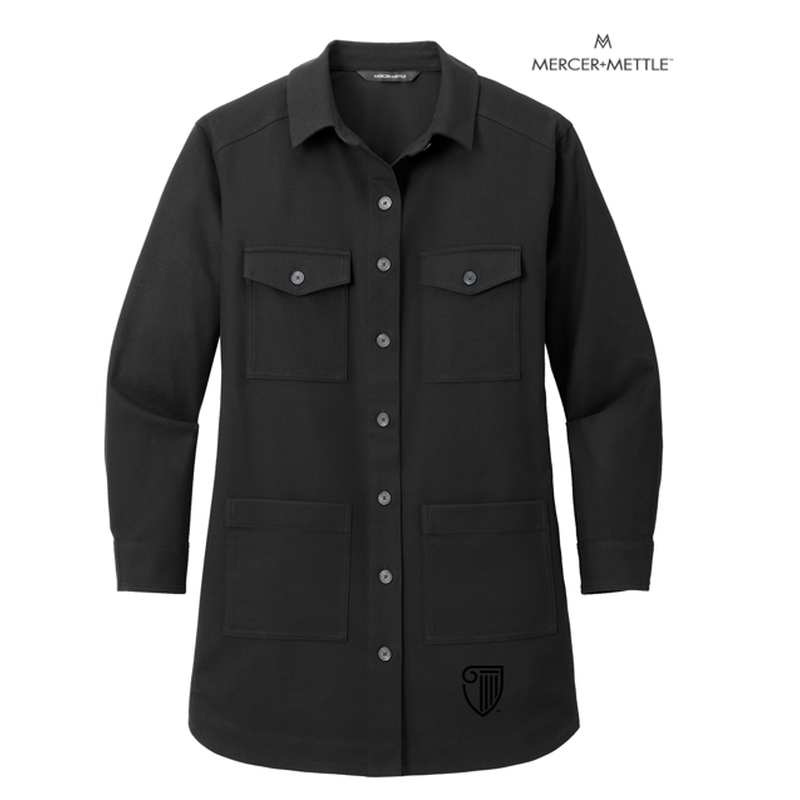 STRAYER Mercer+Mettle™ Women’s Long Sleeve Twill Overshirt - Deep Black