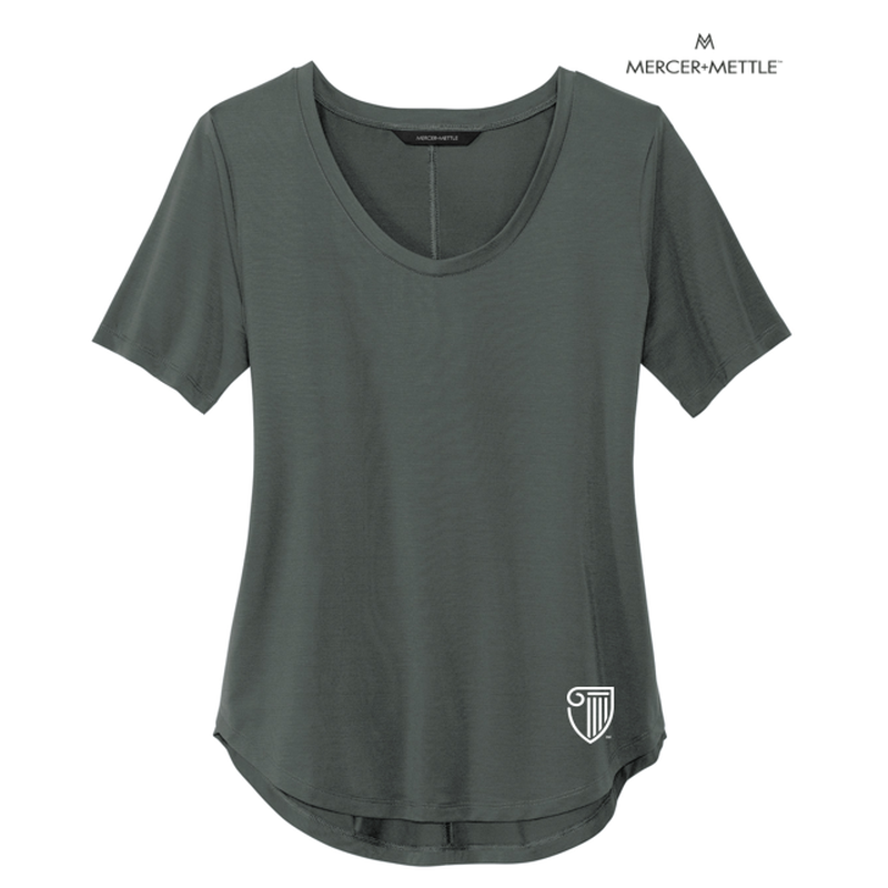 NEW STRAYER MERCER+METTLE™ Women’s Stretch Jersey Relaxed Scoop - Anchor Grey