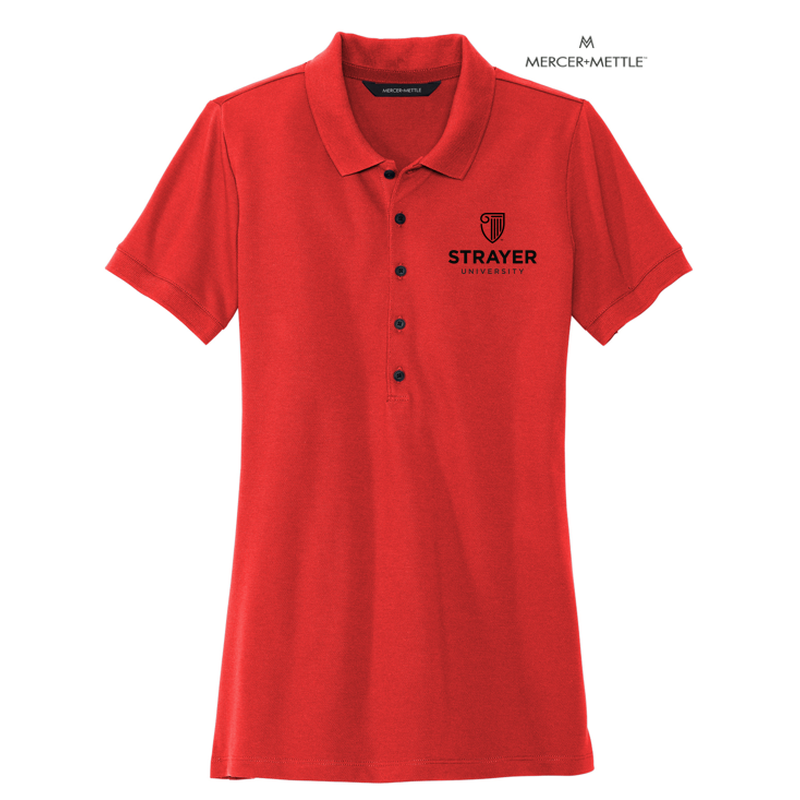 STRAYER MERCER+METTLE™ Women’s Stretch Heavyweight Pique Polo - Apple Red
