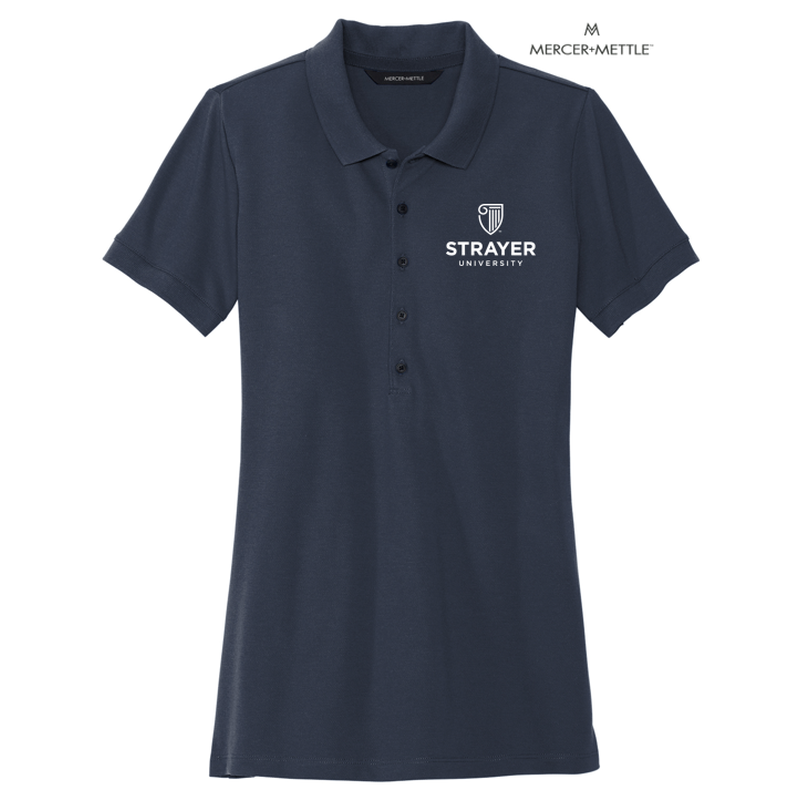 STRAYER MERCER+METTLE™ Women’s Stretch Heavyweight Pique Polo - Night Navy