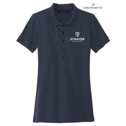 NEW STRAYER MERCER+METTLE™ Women’s Stretch Heavyweight Pique Polo - Night Navy