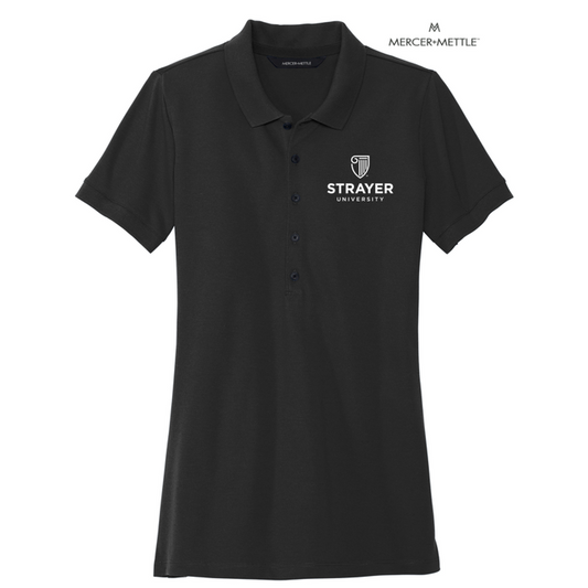 NEW STRAYER MERCER+METTLE™ Women’s Stretch Heavyweight Pique Polo - Black