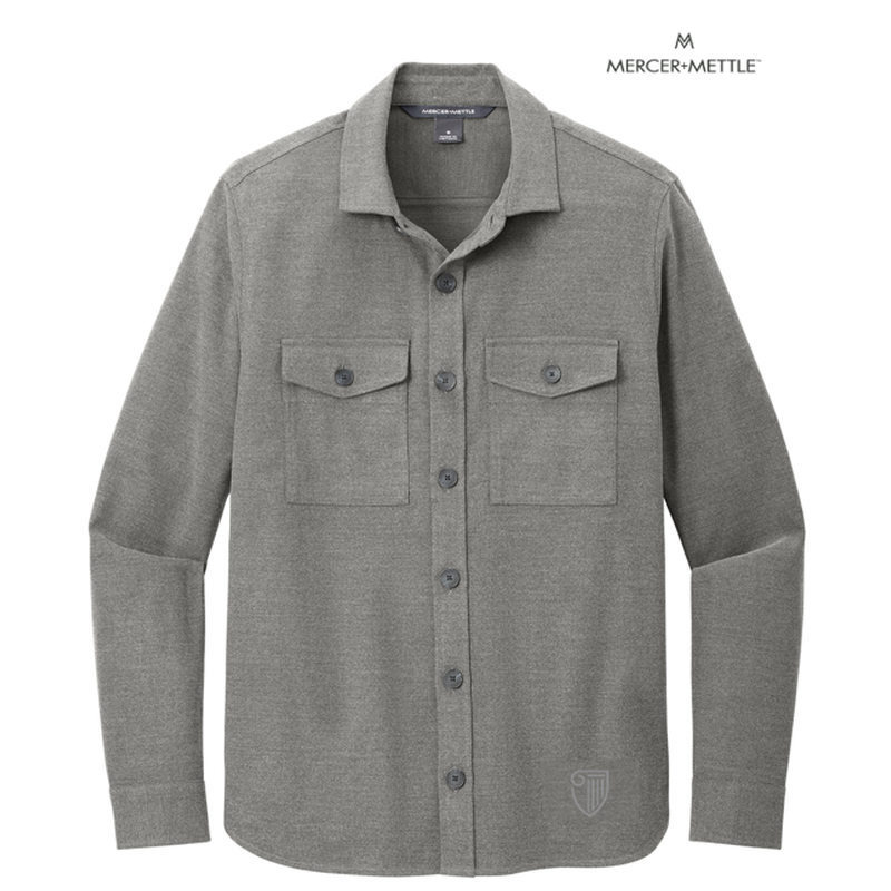 NEW STRAYER Mercer+Mettle™ Long Sleeve Twill Overshirt - Light Anchor Grey Heather