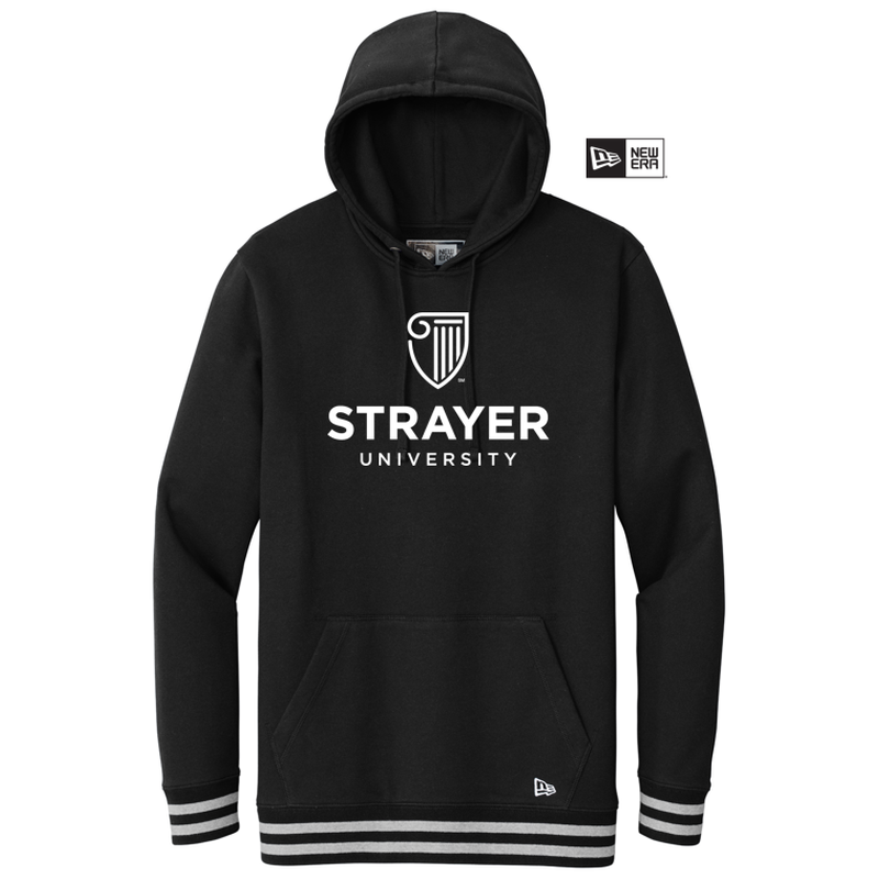 NEW STRAYER New Era ® Comeback Fleece Pullover Hoodie - Black/ Athletic Heather