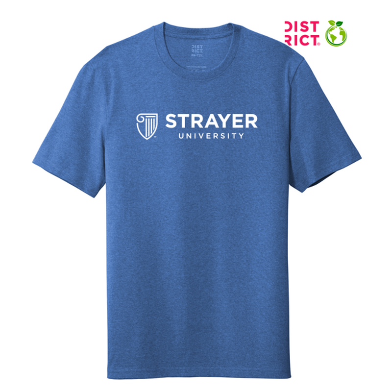 NEW STRAYER District ® Re-Tee ™-Blue Heather