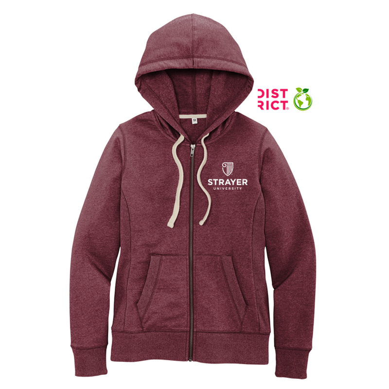 STRAYER District® Women's Re-Fleece™ Full-Zip Hoodie - Maroon Heather