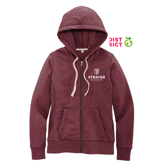 NEW STRAYER District® Women's Re-Fleece™ Full-Zip Hoodie - Maroon Heather