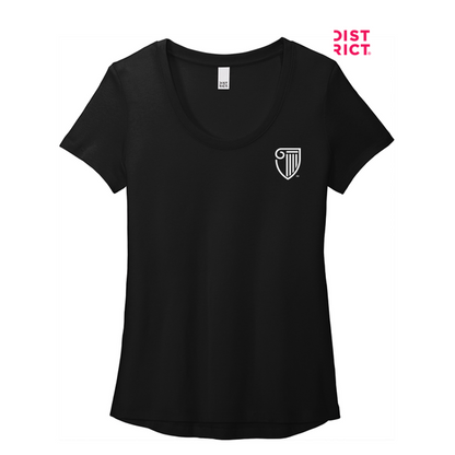 NEW STRAYER District ® Women’s Flex Scoop Neck Tee-Black