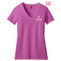 STRAYER District ® Women’s Perfect Blend ® V-Neck Tee-Heathered Pink Raspberry