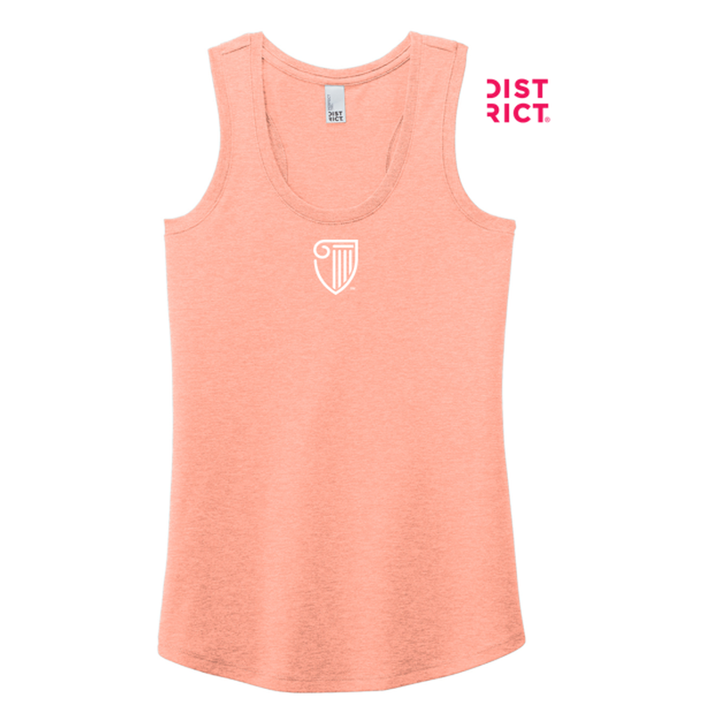 NEW STRAYER District ® Women’s Perfect Tri ® Racerback Tank-Heathered Dusty Peach