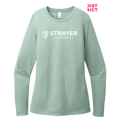 NEW STRAYER District® Women’s Perfect Blend® CVC Long Sleeve Tee - Heathered Dusty Sage